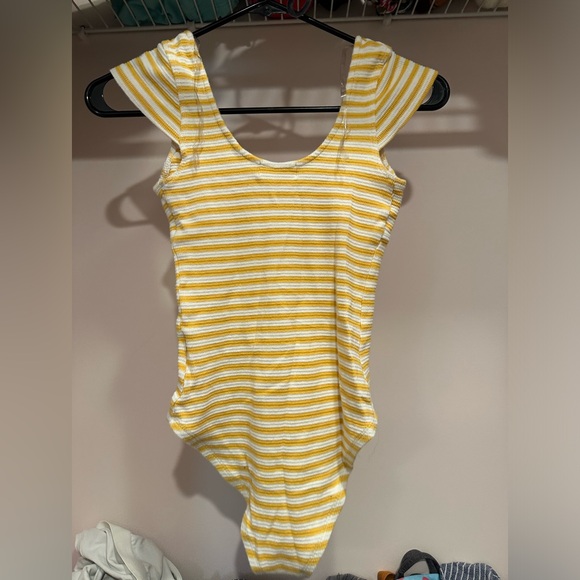 Yellow striped, altered state bodysuit - Picture 2 of 3